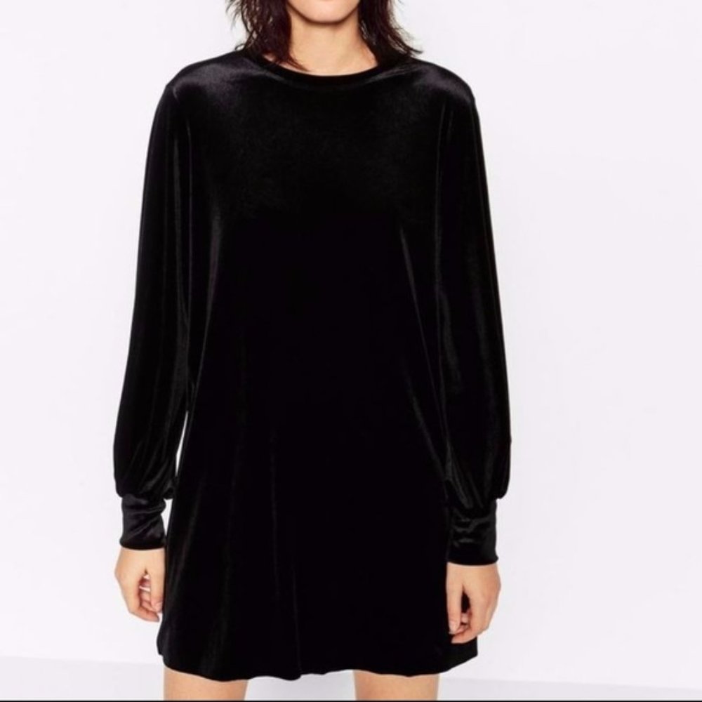 NWT Zara Basic Collection Velvet Mini Dress